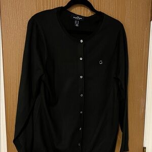Chase bank Lands' End black cardigan sweater